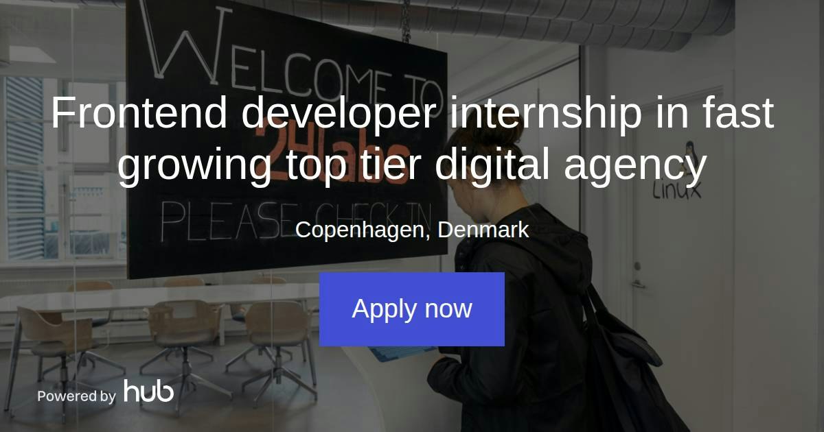 The Hub | Frontend developer internship in fast growing top tier ...