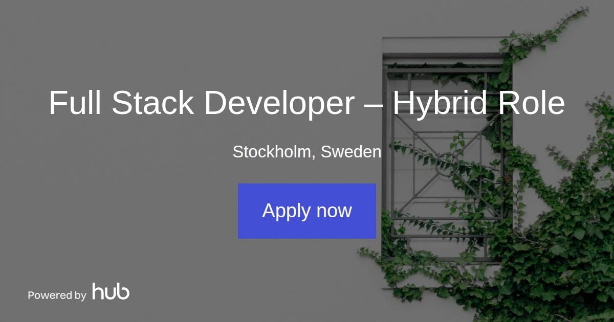 The Hub | Full Stack Developer – Hybrid Role | Ecometrix
