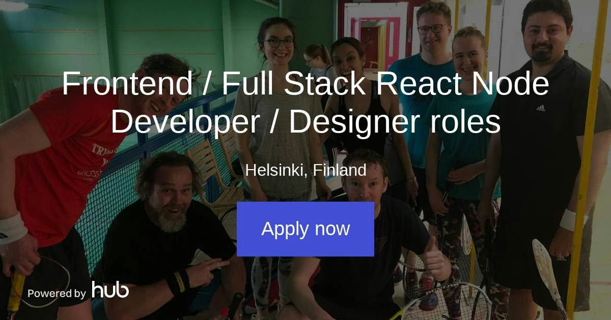 The Hub | Frontend / Full Stack React Node Developer / Designer roles ...