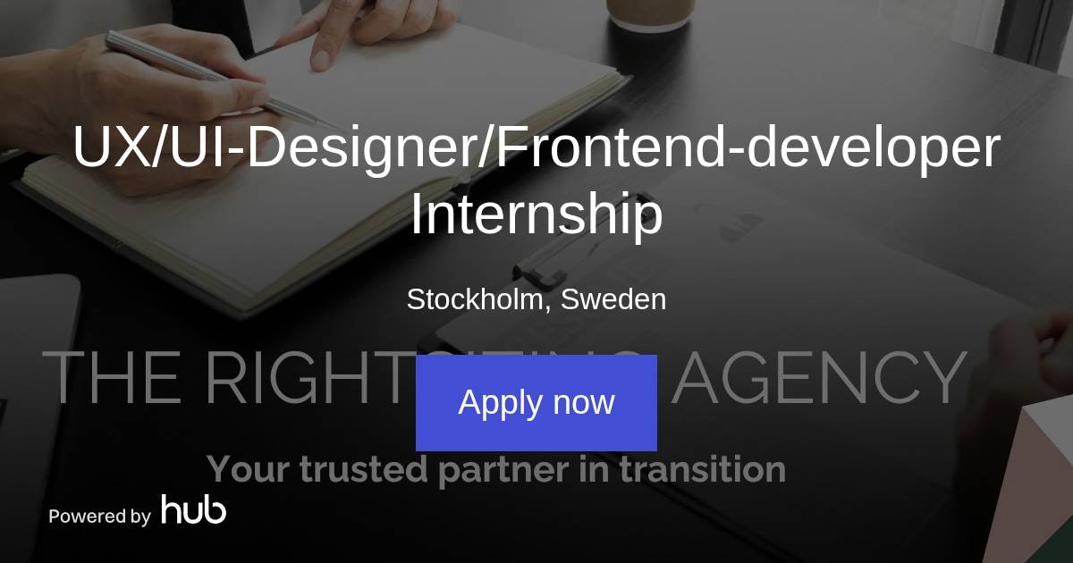 The Hub | UX/UI-Designer/Frontend-developer Internship | The ...