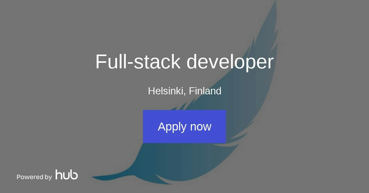 The Hub | Full-stack developer | inBliss Oy