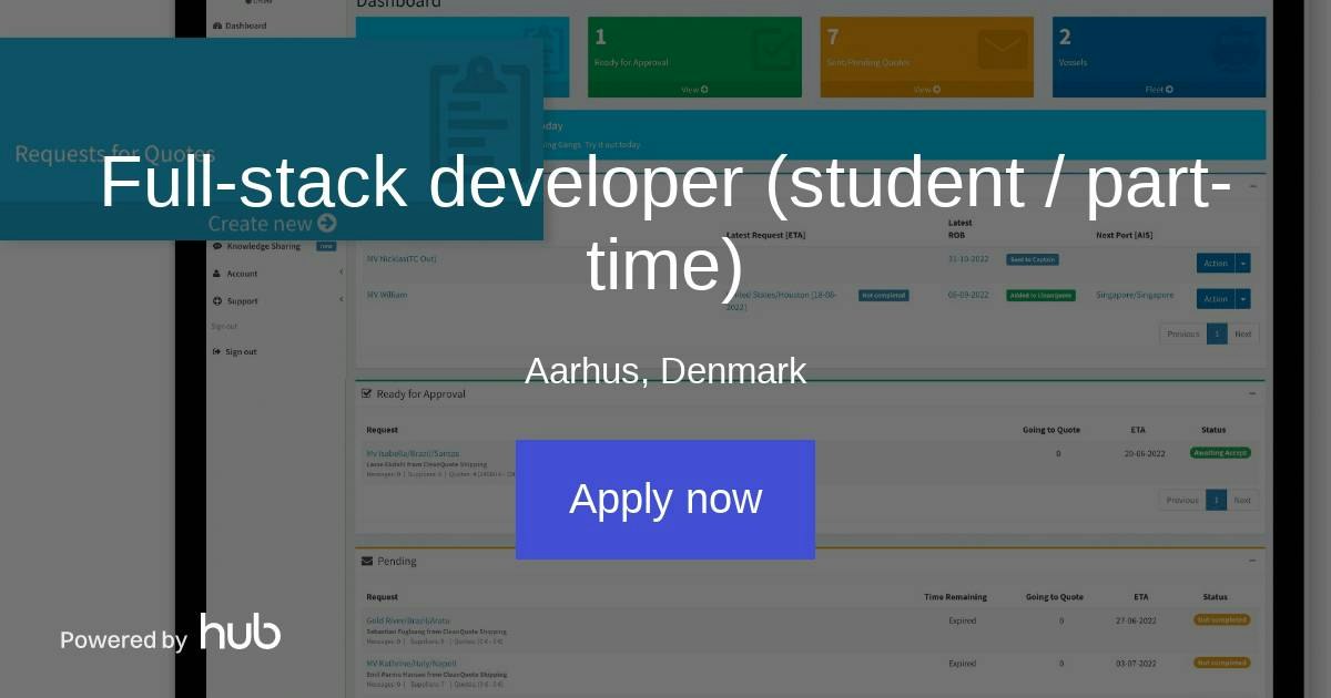 The Hub | Full-stack developer (student / part-time) | CleanQuote