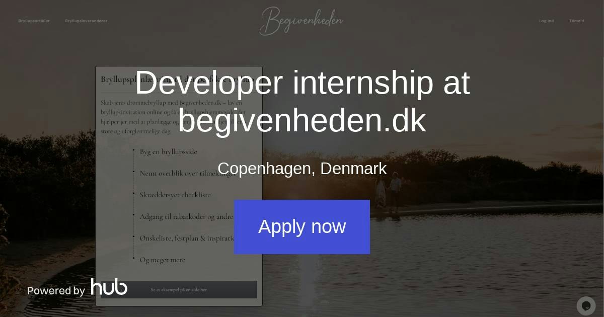 The Hub | Developer internship at begivenheden.dk | Begivenheden