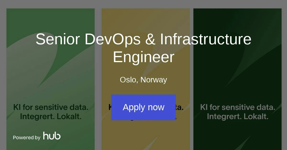 The Hub | Senior DevOps & Infrastructure Engineer | Vidd Medical AS
