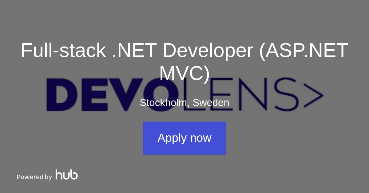The Hub | Full-stack .NET Developer (ASP.NET MVC) | Devolens