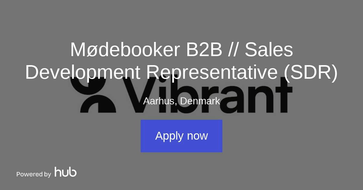 The Hub | Mødebooker B2B // Sales Development Representative (SDR ...