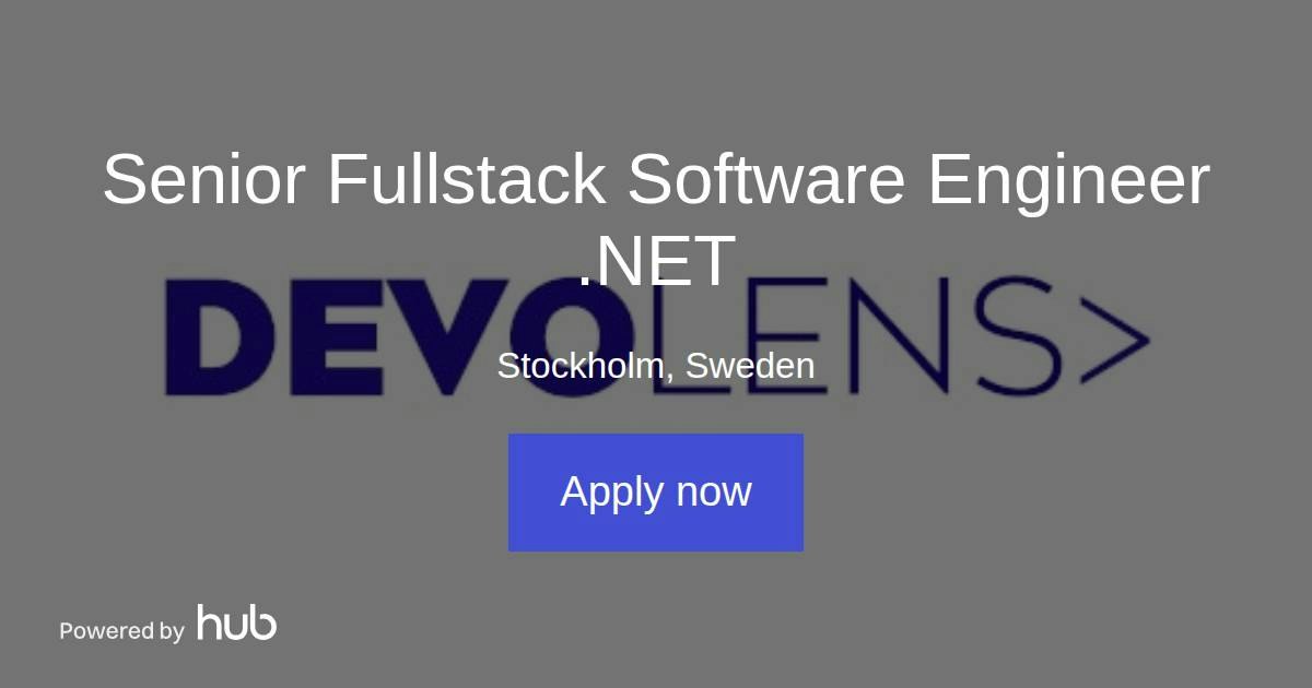 The Hub | Fullstack Software Engineer .NET | Devolens