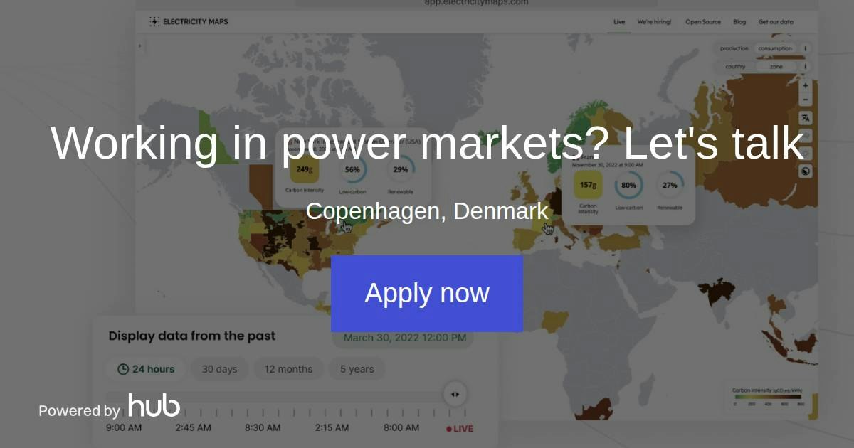 The Hub | Working in power markets? Let's talk | Electricity Maps